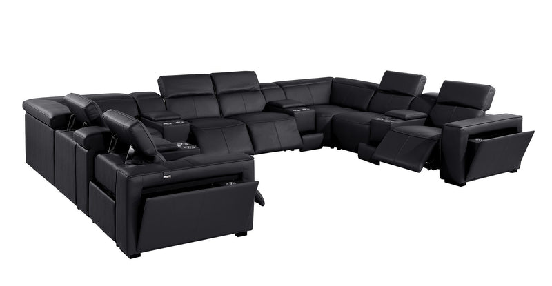 1224 - 12-Piece U-Shaped Sectional Sofa In With 4 Power Recliners & Power Headrests