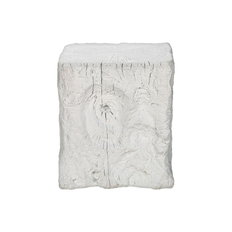 White 8th Street square accent table for indoor and outdoor use, featuring a modern design and sturdy construction.