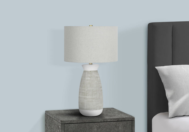 Lighting, Table Lamp, Ceramic, Contemporary - Gray - R&R Furniture Gallery (Fountain Valley, CA)