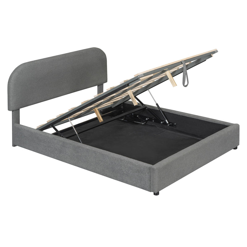 Upholstered Platform Bed With Hydraulic Storage System - R&R Furniture Gallery (Fountain Valley, CA)