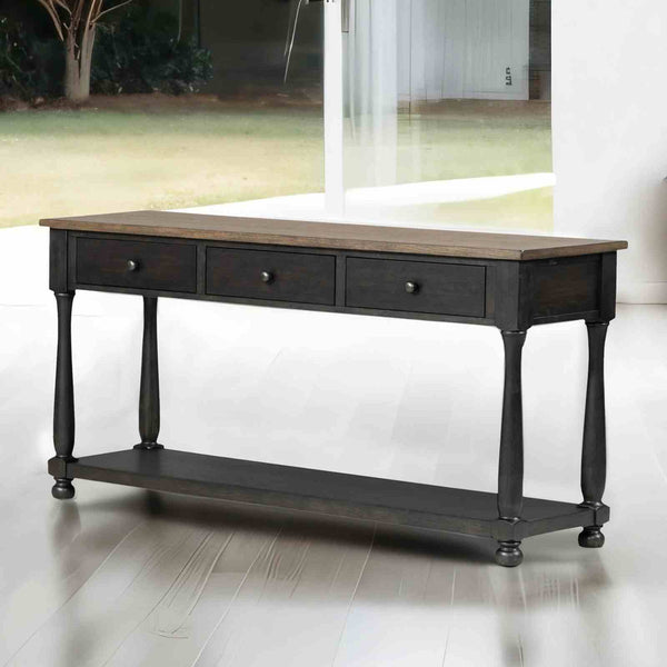 Sofa Table, Weathered Black/Brown - FM40009BK-S