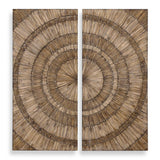 Light brown Lanciano wood wall art by Uttermost, featuring a textured, natural wood design for stylish wall decor.