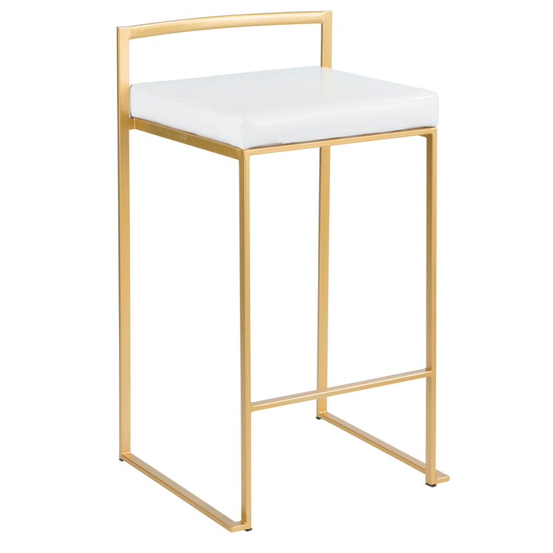 Lumi Source Fuji contemporary glam counter stool set of 2 with sleek design and modern style, ideal for kitchen or bar area.