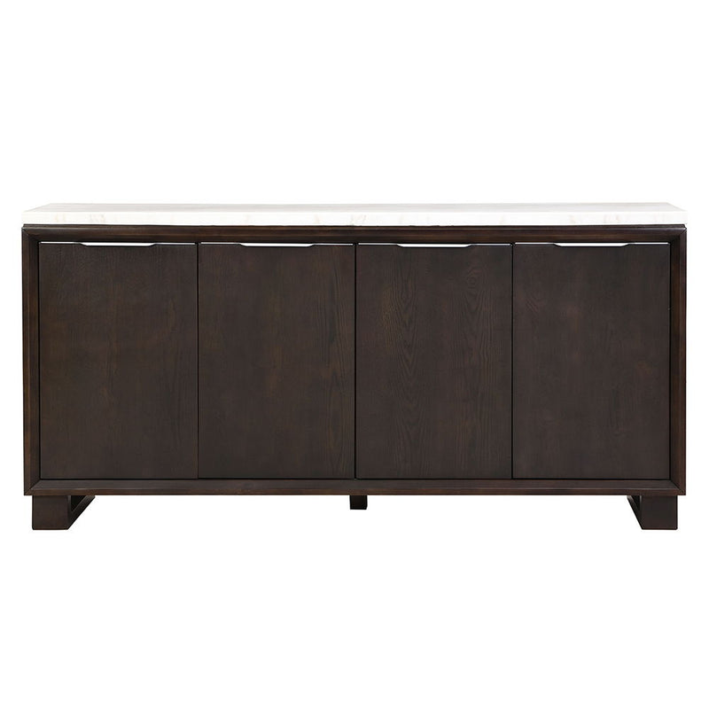Edwyn - Server With Marble Top - Natural Marble Top & Espresso Finish - R&R Furniture Gallery (Fountain Valley, CA)