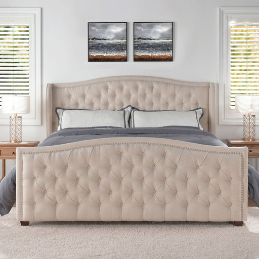 Marcella - Upholstered Shelter Headboard Bed Set - R&R Furniture Gallery (Fountain Valley, CA)