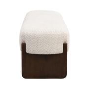 Noble House Loop Yarn Ottoman bench with a round, woven loop yarn design, serving as a stylish and functional ottoman or seat.