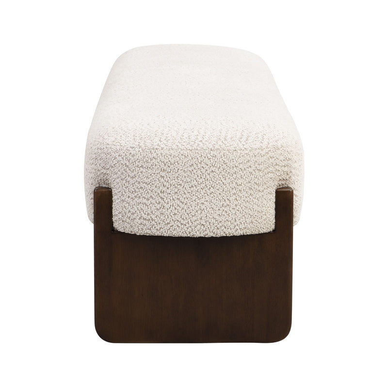 Noble House Loop Yarn Ottoman bench with a round, woven loop yarn design, serving as a stylish and functional ottoman or seat.