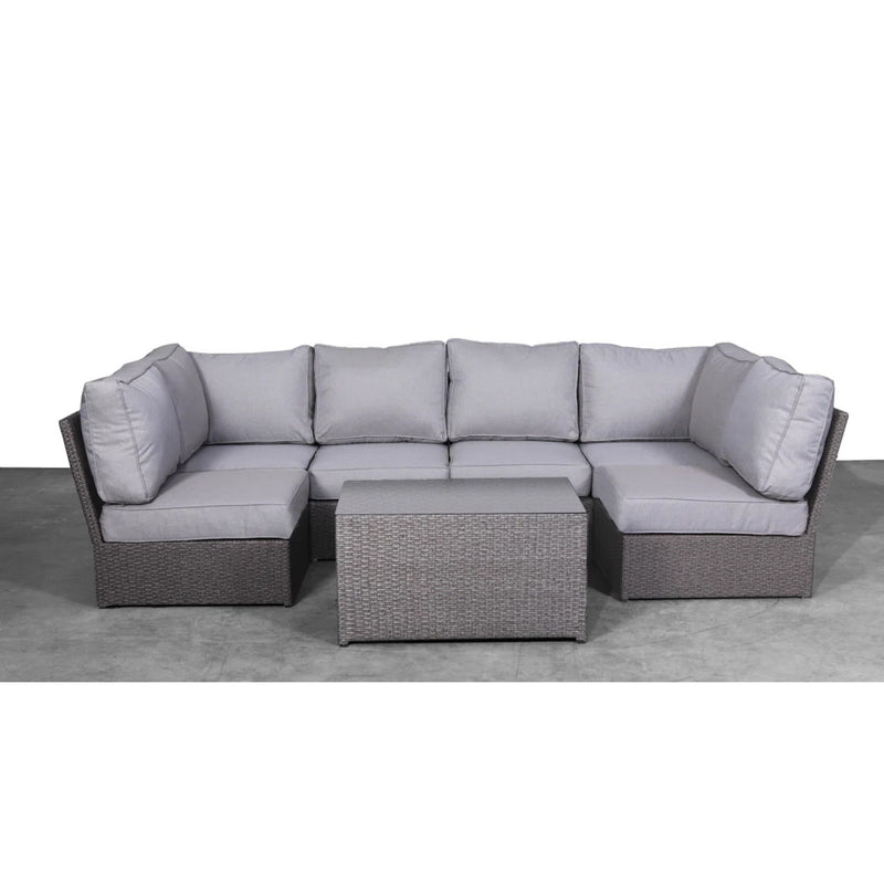 Comfortable Modern Patio Rattan Sectional Set With Cushions - R&R Furniture Gallery (Fountain Valley, CA)
