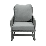 Contemporary Minimalist Wicker Rocking Chair With Soft Cushions - R&R Furniture Gallery (Fountain Valley, CA)