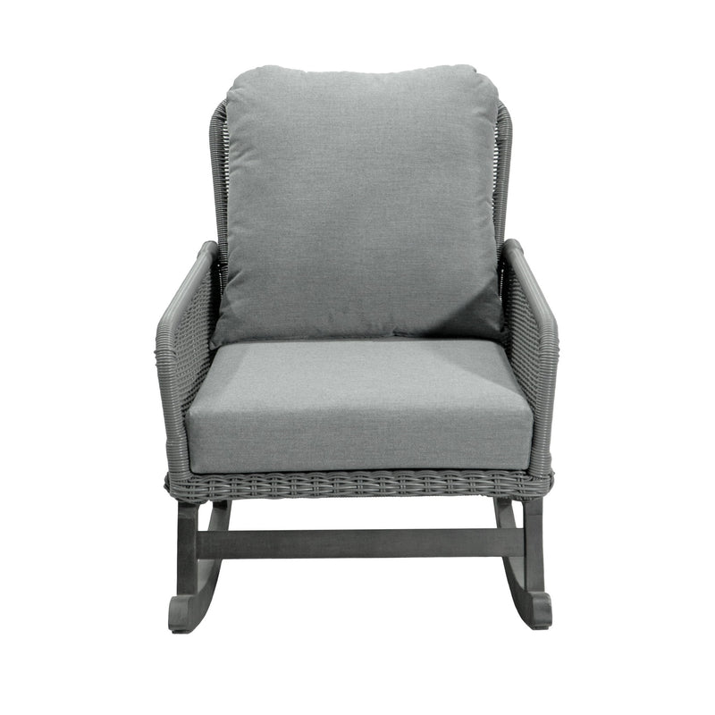 Contemporary Minimalist Wicker Rocking Chair With Soft Cushions And Durable Wooden Frame - R&R Furniture Gallery (Fountain Valley, CA)