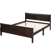 Platform Bed Frame Mattress Foundation Sleigh Bed With Headboard / Footboard / Wood Slat Suppor - R&R Furniture Gallery (Fountain Valley, CA)