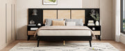 Bed Frame With 2 Nightstands Elegant Design With Lamps - R&R Furniture Gallery (Fountain Valley, CA)