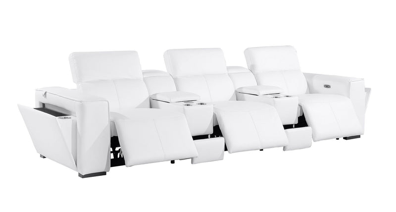 1224 - 5-Piece Modular Power Reclining Sofa In With 3 Power Recliners & Power Headrests
