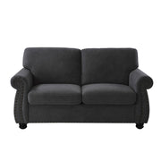 Soft Loveseat, Upholstered 2 Seater Couch, Loose Back Cushions And Turned Legs - R&R Furniture Gallery (Fountain Valley, CA)