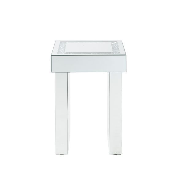 Noralie - 16" End Table With Faux Diamonds - Mirrored - R&R Furniture Gallery (Fountain Valley, CA)