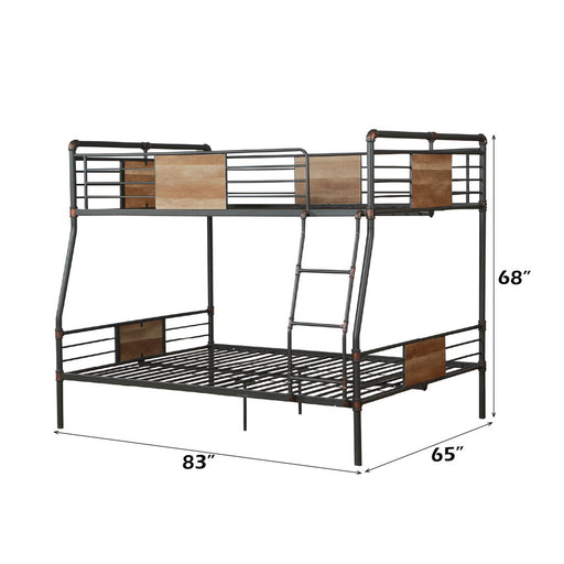Brantley - Full Long / Queen Bunk Bed - Sandy Black & Dark Bronze Hand-Brushed - R&R Furniture Gallery (Fountain Valley, CA)