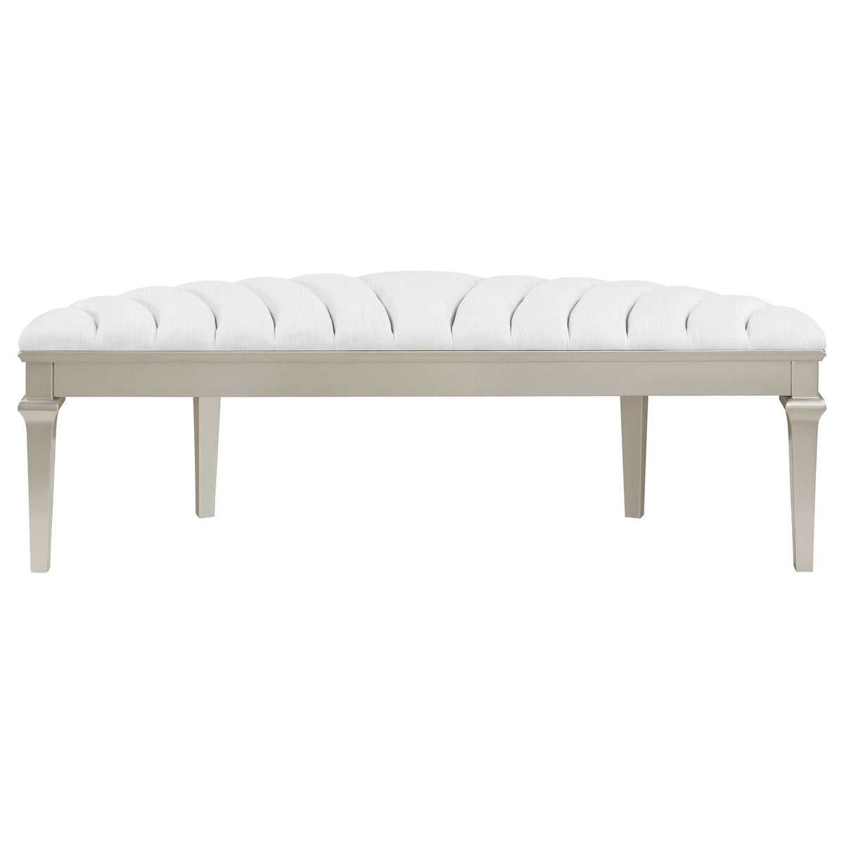 Colwood - Upholstered Curved With Channel Tufting And Slender Tapered Legs - Silver Gray