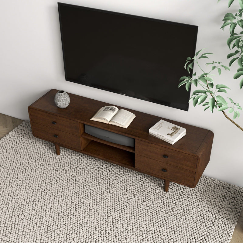 Alexa - TV Stand - Dark Brown / Wood - R&R Furniture Gallery (Fountain Valley, CA)