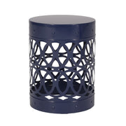 Modern outdoor metal end table by Noble House with a sleek design, featuring a sturdy frame and spacious tabletop.