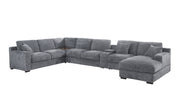 Celine - Fabric Corner Sectional Sofa With Right-Facing Chaise, Cupholders, And Charging Ports - R&R Furniture Gallery (Fountain Valley, CA)