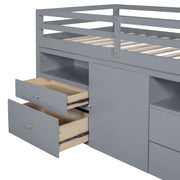 Loft Bed With 4 Drawers, Underneath Cabinet And Shelves - R&R Furniture Gallery (Fountain Valley, CA)