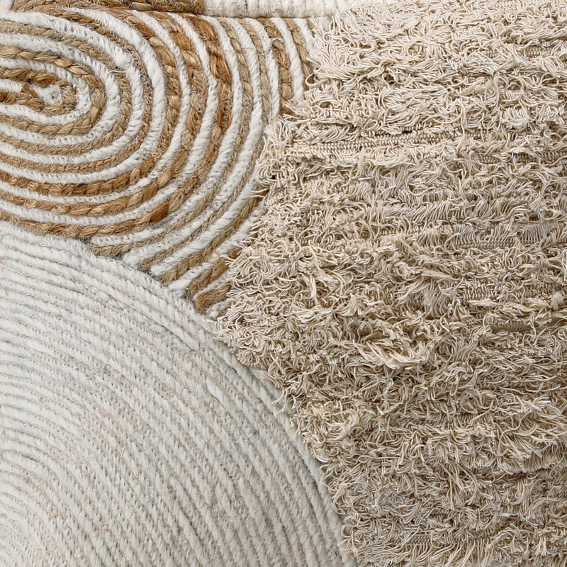 Emmeline - Pouf - Natural And Ivory