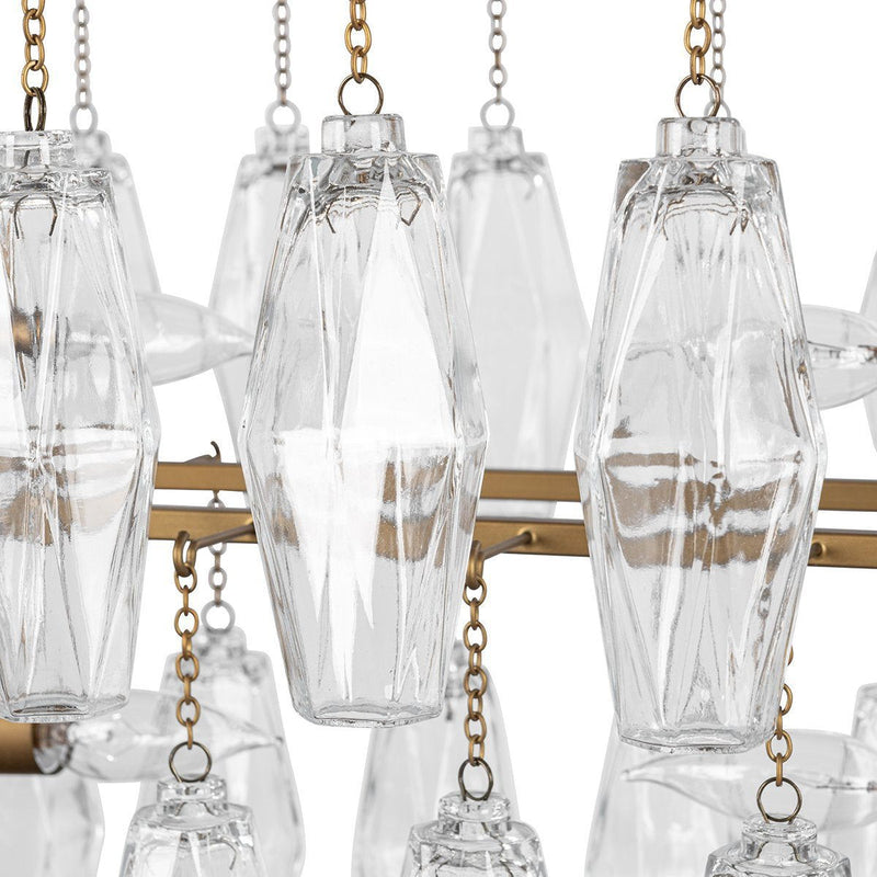 Tressia - Glass Round Chandelier - Brass - R&R Furniture Gallery (Fountain Valley, CA)