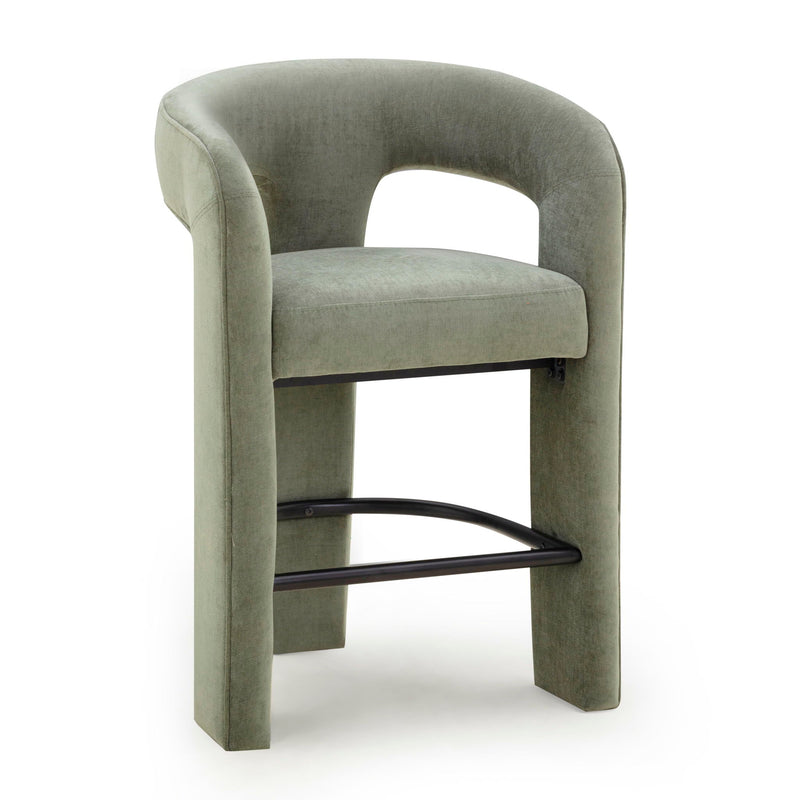 TOV Furniture Malone counter height stool with wooden legs and upholstered seat, suitable for kitchen or bar area.