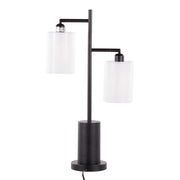 Lumi Source Cannes contemporary table lamp with sleek design and neutral-colored shade on a modern table setting.