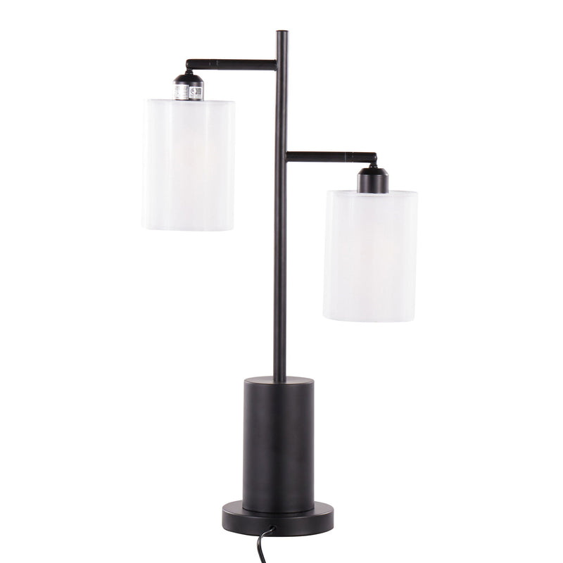 Lumi Source Cannes contemporary table lamp with sleek design and neutral-colored shade on a modern table setting.
