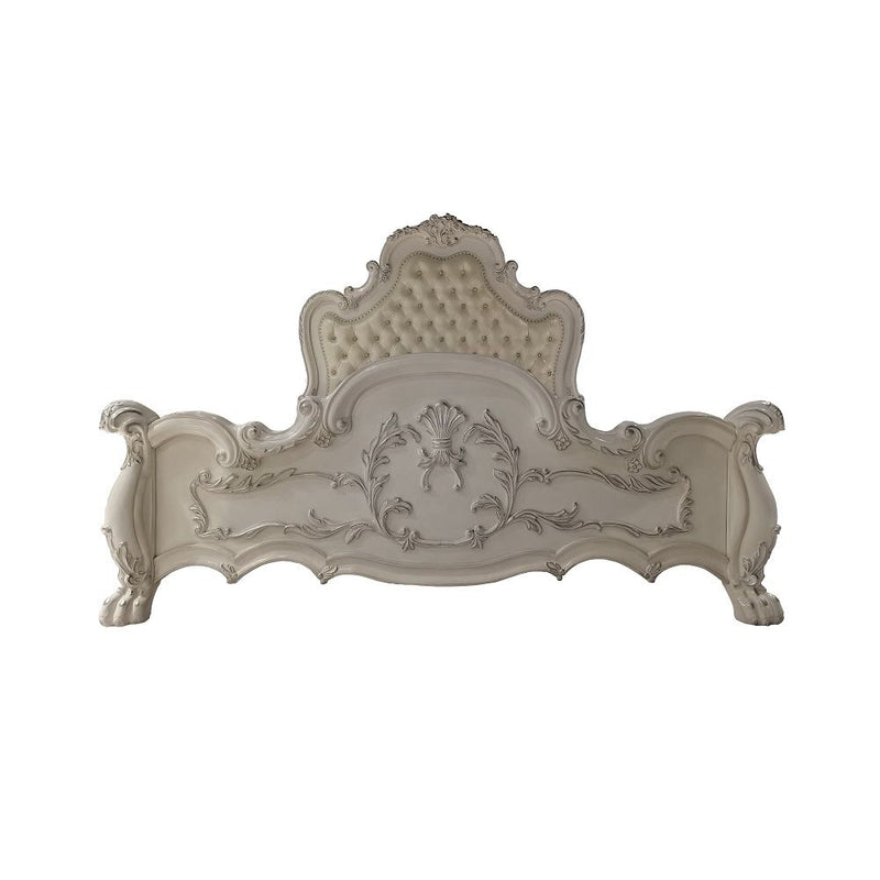 Dresden - Queen Bed - Synthetic Leather & Bone White - R&R Furniture Gallery (Fountain Valley, CA)