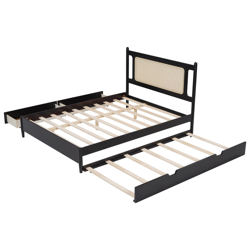 Platform Bed With 2 Big Drawers & Trundle - R&R Furniture Gallery (Fountain Valley, CA)