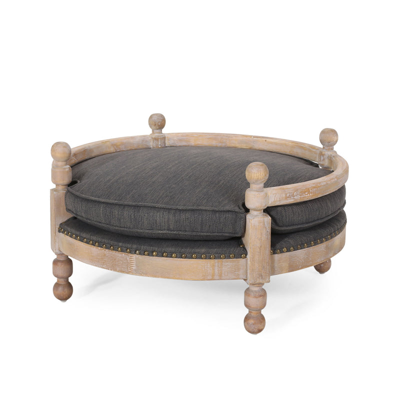 Round Pet Sofa, Wide Upholstered Pet Bed - Charcoal - R&R Furniture Gallery (Fountain Valley, CA)