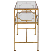 Uttermost Genell side table with a sleek modern design, featuring a smooth surface and contemporary style.
