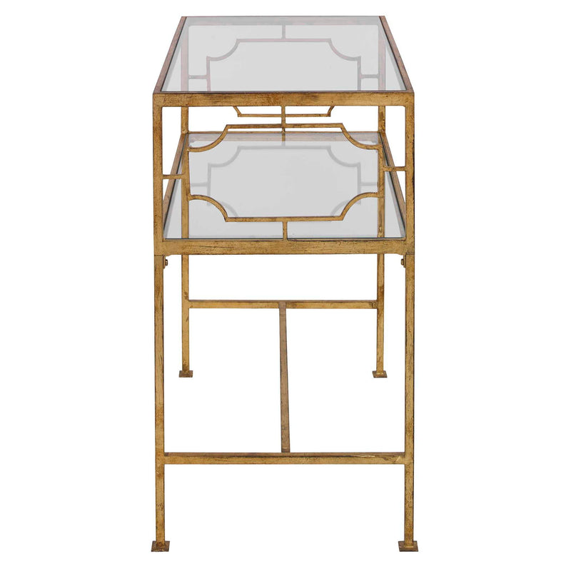 Uttermost Genell side table with a sleek modern design, featuring a smooth surface and contemporary style.