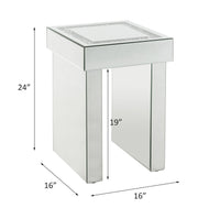 Noralie - 16" End Table With Faux Diamonds - Mirrored - R&R Furniture Gallery (Fountain Valley, CA)