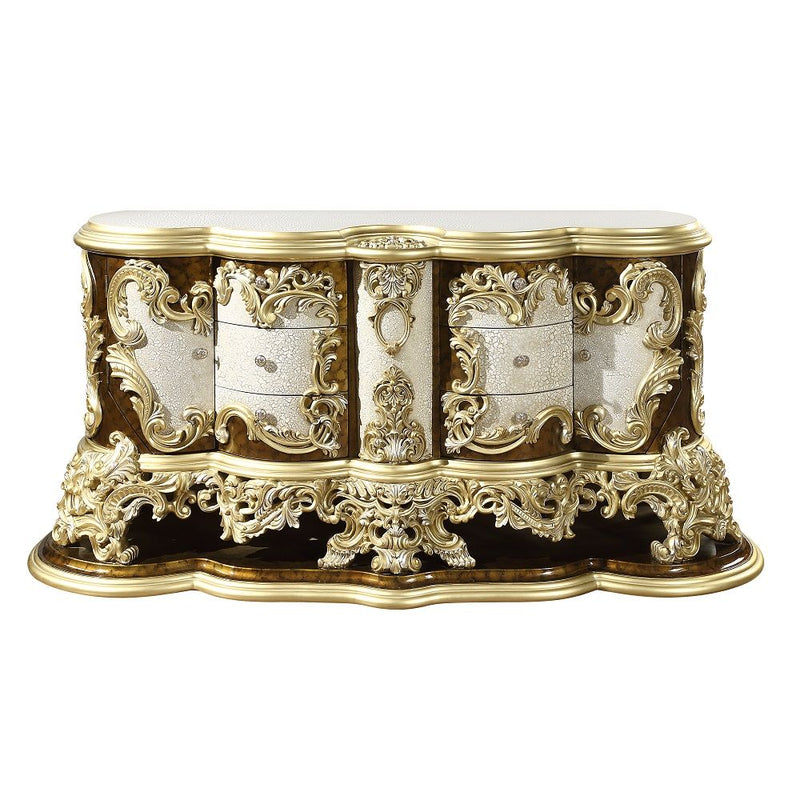 Desiderius - Dresser - Antique Gold & Hand Painted Brown - R&R Furniture Gallery (Fountain Valley, CA)