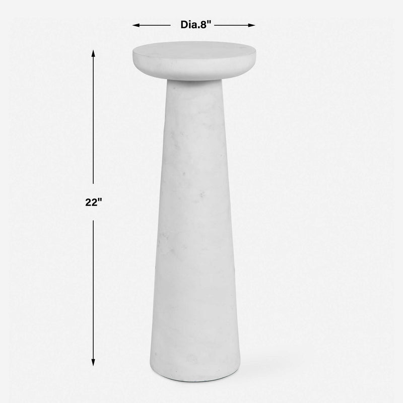 Lirra - Marble Drink Table - White