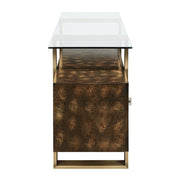 Mabyn - Console Cabinet - Brass & Antique Brown - R&R Furniture Gallery (Fountain Valley, CA)