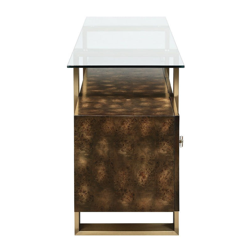 Mabyn - Console Cabinet - Brass & Antique Brown - R&R Furniture Gallery (Fountain Valley, CA)
