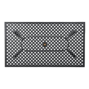 Outdoor Aluminum Dining Table With Lattice Design And Center Umbrella Hole - Black - R&R Furniture Gallery (Fountain Valley, CA)