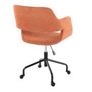 Lumi Source Margarite contemporary adjustable office desk chair with modern design, cushioned seat, and metal base.