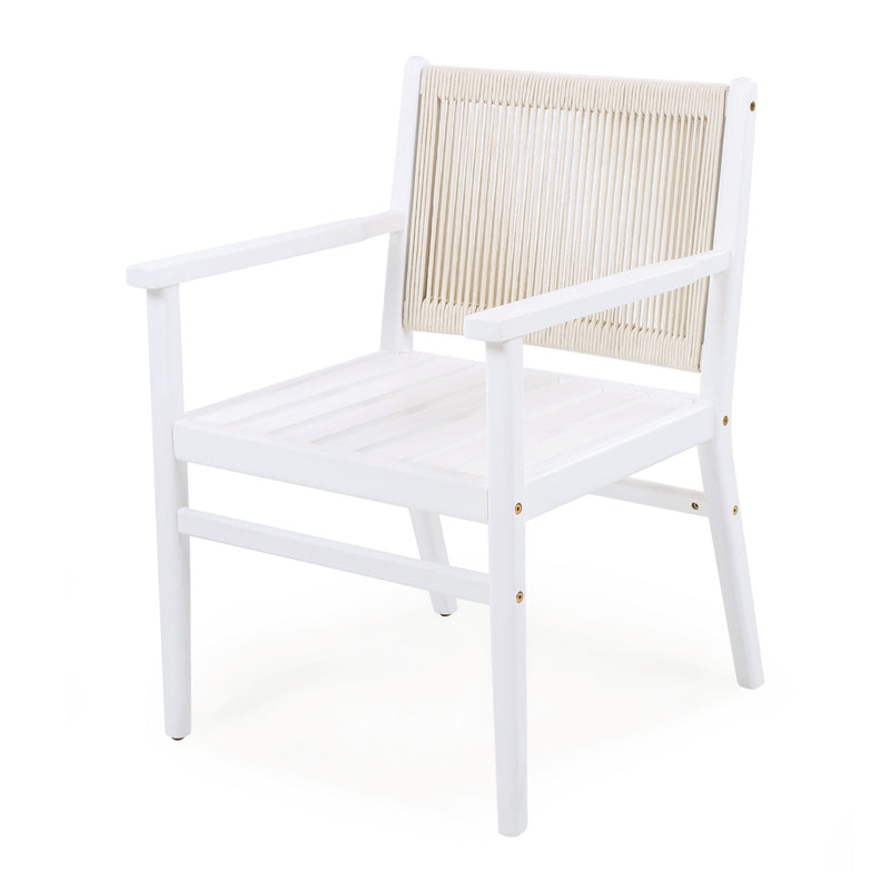 Outdoor Acacia Wood Patio Dining Armchair (Set of 2) - R&R Furniture Gallery (Fountain Valley, CA)