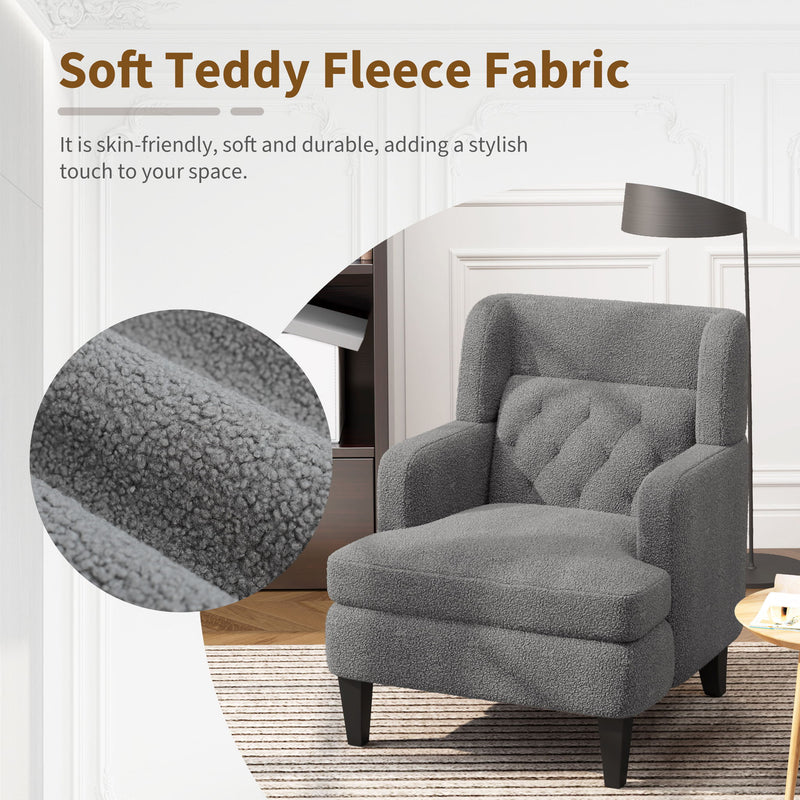 Upholstered Accent Chair Tufted Armchair For Living Room And Bedroom - R&R Furniture Gallery (Fountain Valley, CA)