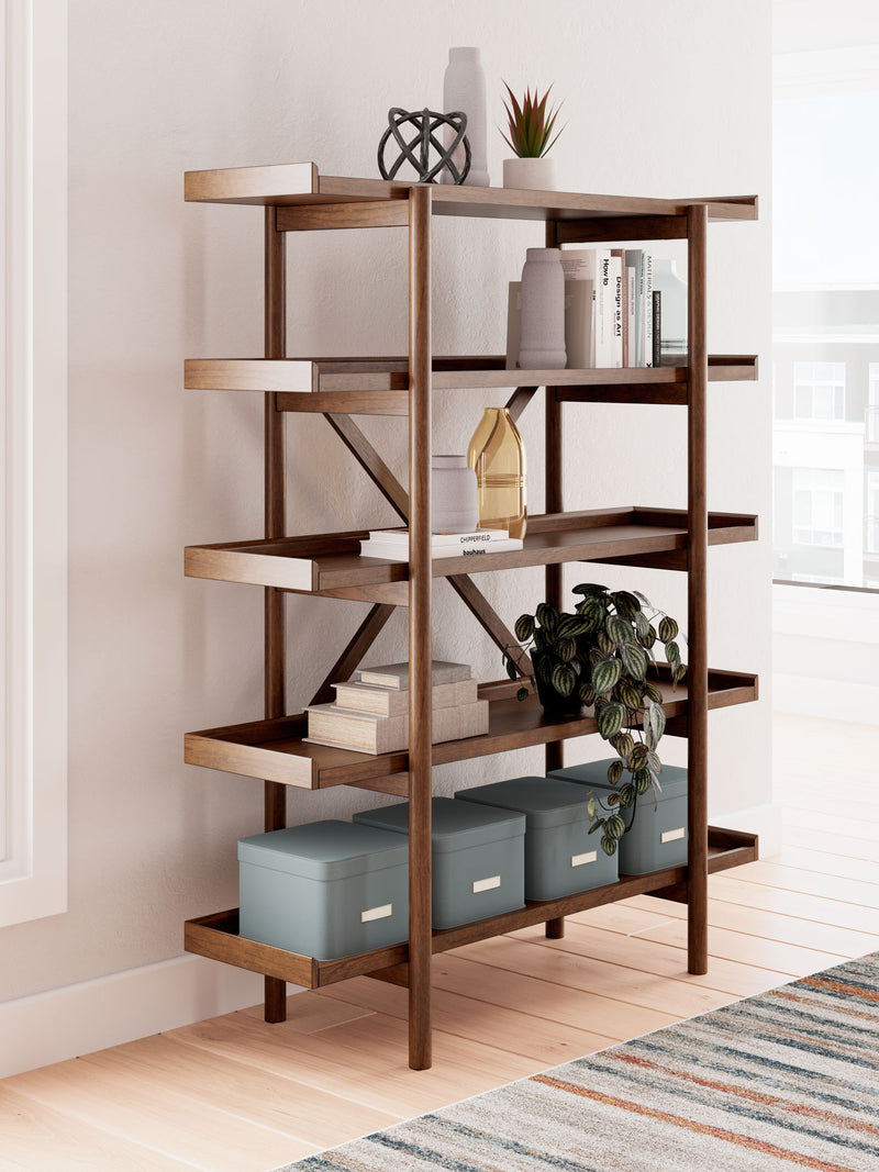 Lyncott - Bookcase - Brown - R&R Furniture Gallery (Fountain Valley, CA)