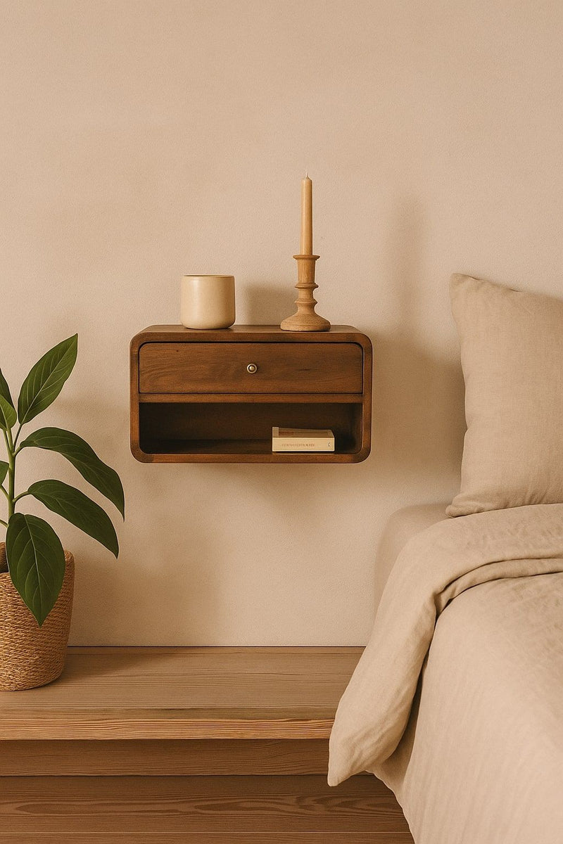 Curve Upper Slot Floating Nightstand - R&R Furniture Gallery (Fountain Valley, CA)