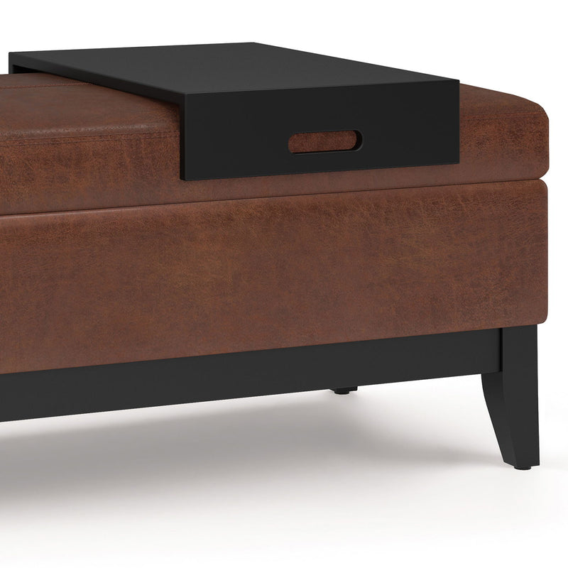 Oregon - Contemporary Storage Ottoman Bench With Tray - R&R Furniture Gallery (Fountain Valley, CA)