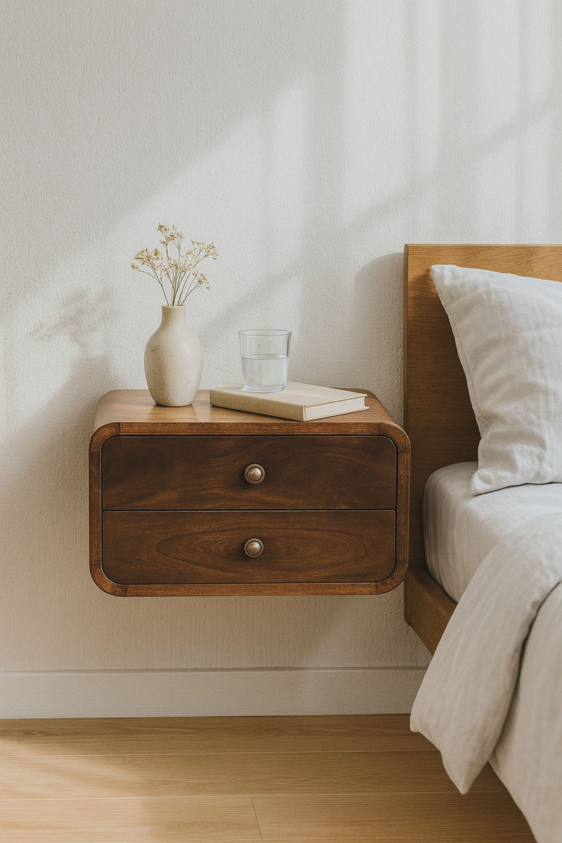 Curved Wall Mounted Bedside Nightstand - R&R Furniture Gallery (Fountain Valley, CA)