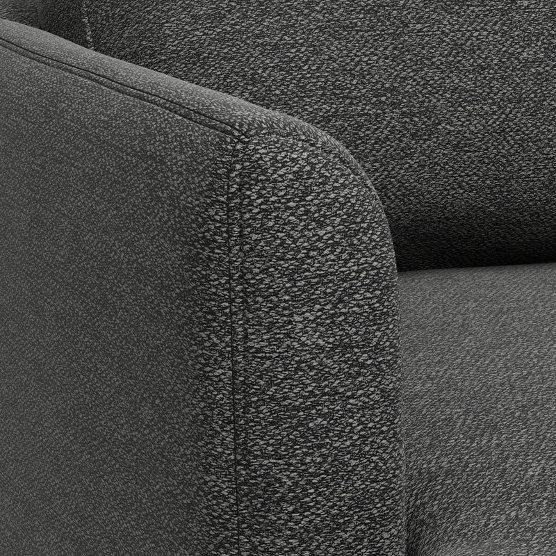 Livingston upholstered stationary sofa by Simpli-Home featuring plush fabric and modern design in a cozy living room setting.