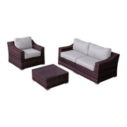 Outdoor Wicker Conversation Set With Cushions, All Weather - R&R Furniture Gallery (Fountain Valley, CA)